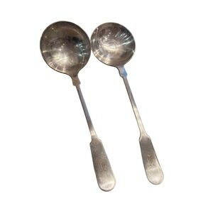 Bailey Banks & Biddle Co. Fine Silverplate Ladle Pair Antique Monogrammed